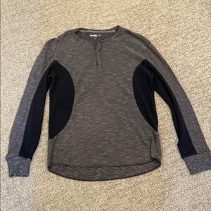 Calvin Klein Charcoal and Black Henley Shirt